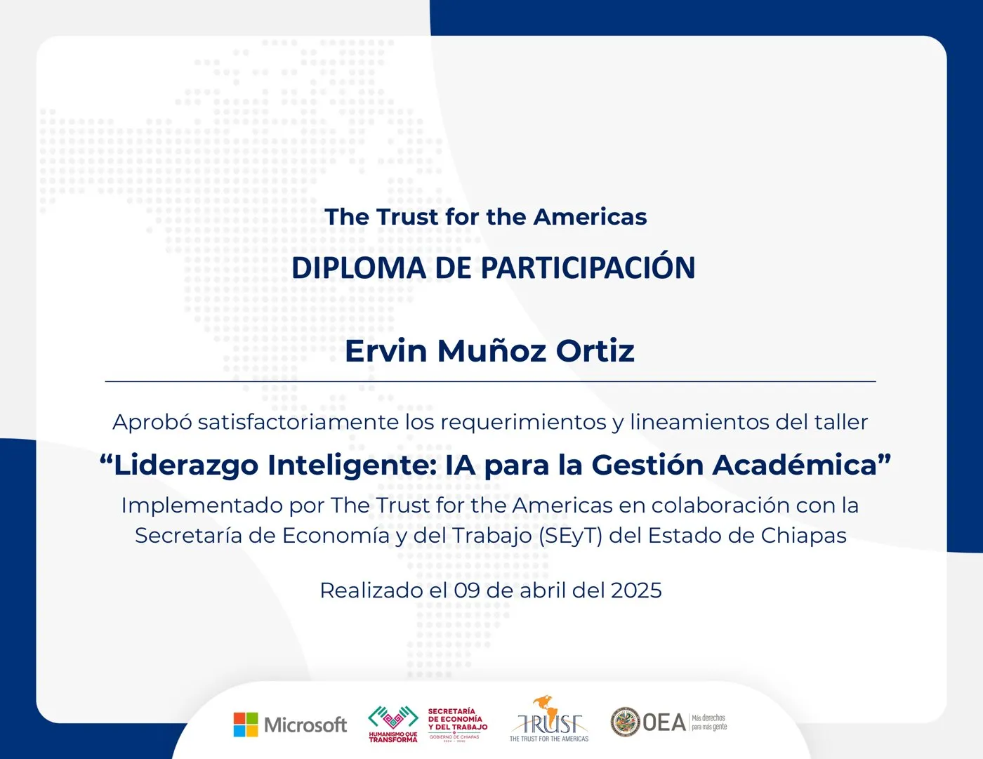 Documento: Liderazgo Inteligente: IA para la Gestión Académica, The Trust for the Americas · SEyT Chiapas